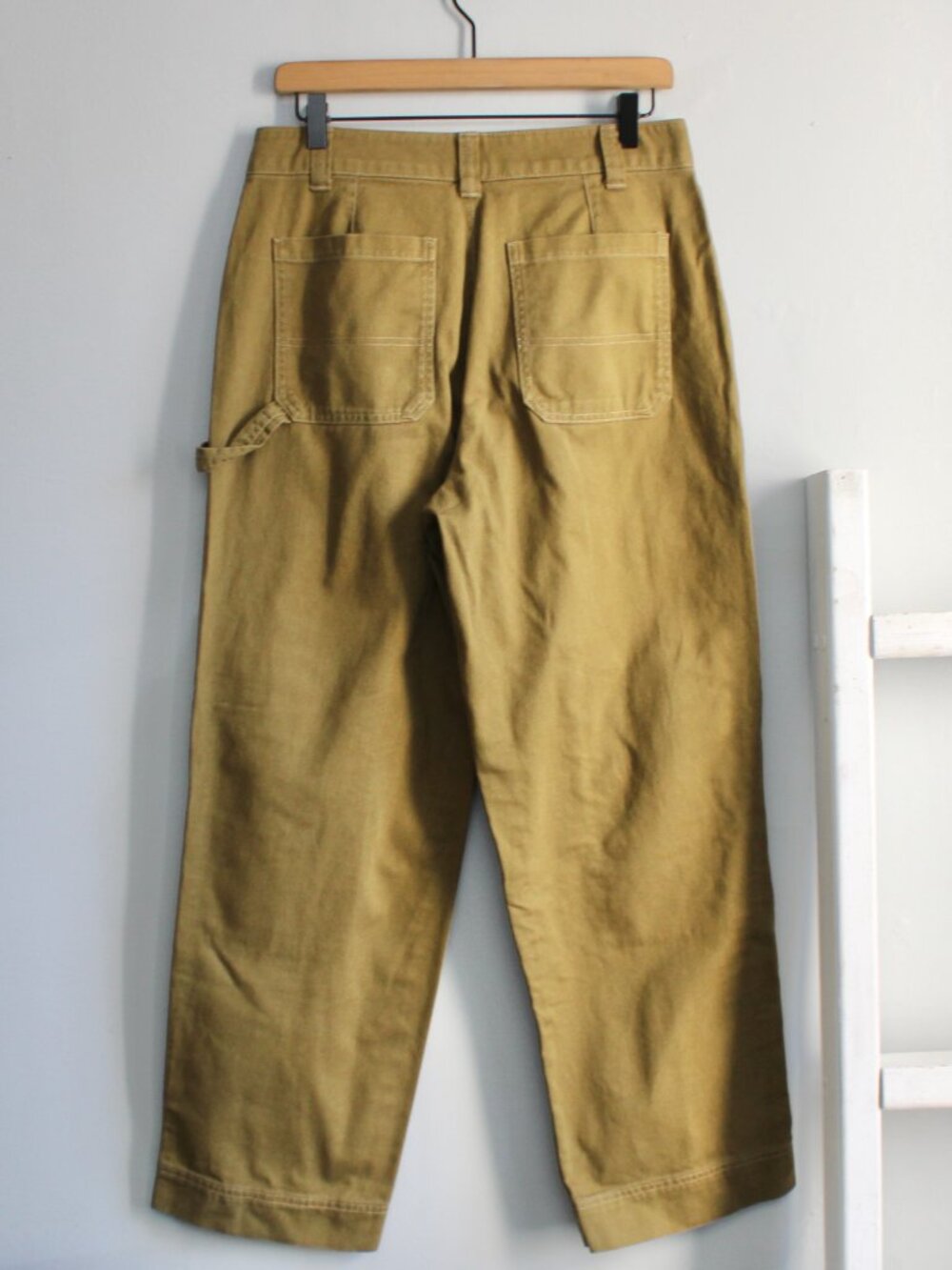 Old Navy High-Waisted Utility Pants Hammer Loop Satin Moss Green Women's Size 8 - Picture 6 of 6